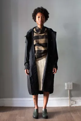 Issey Miyake White Label Black Nylon Trench Coat