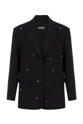 Metallic Letter Detail Blazer (Final Sale)