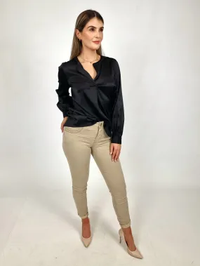 Mos Mosh Black Enfa Satin Blouse