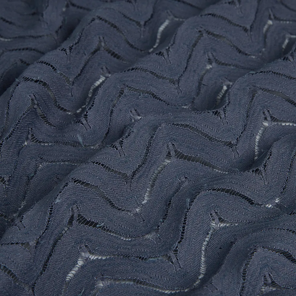 Polyester Wave Pattern Lace Fabric