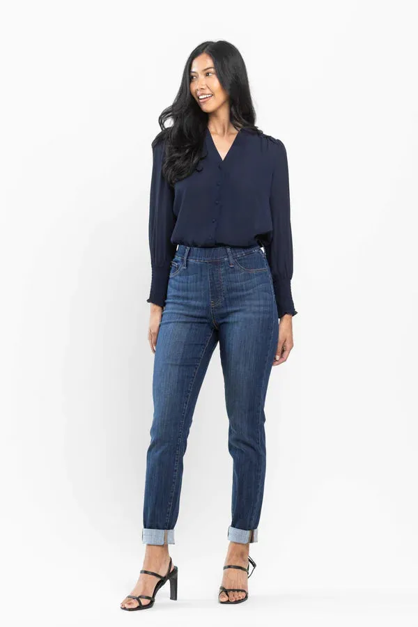 *Restocked* High Waist Pull On Double Cuff Slim