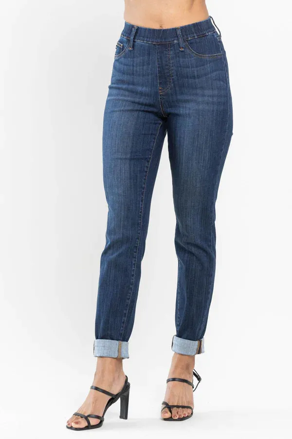 *Restocked* High Waist Pull On Double Cuff Slim