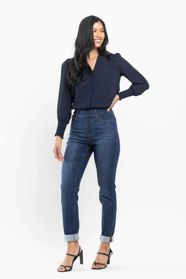 *Restocked* High Waist Pull On Double Cuff Slim