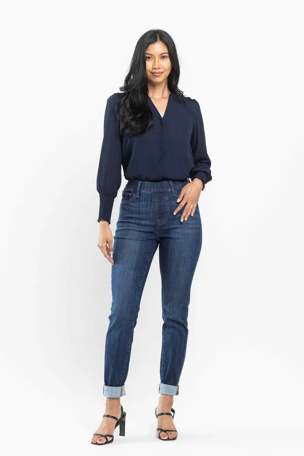 *Restocked* High Waist Pull On Double Cuff Slim