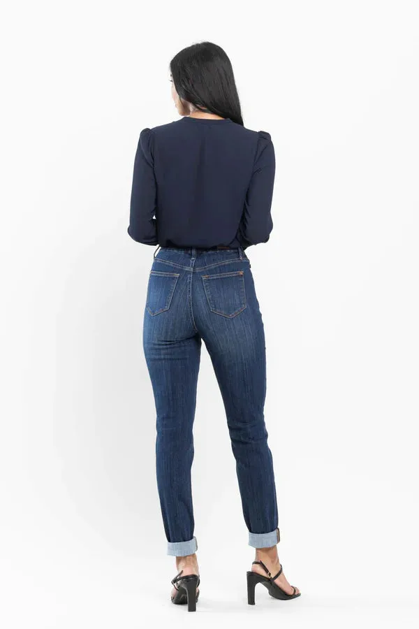 *Restocked* High Waist Pull On Double Cuff Slim