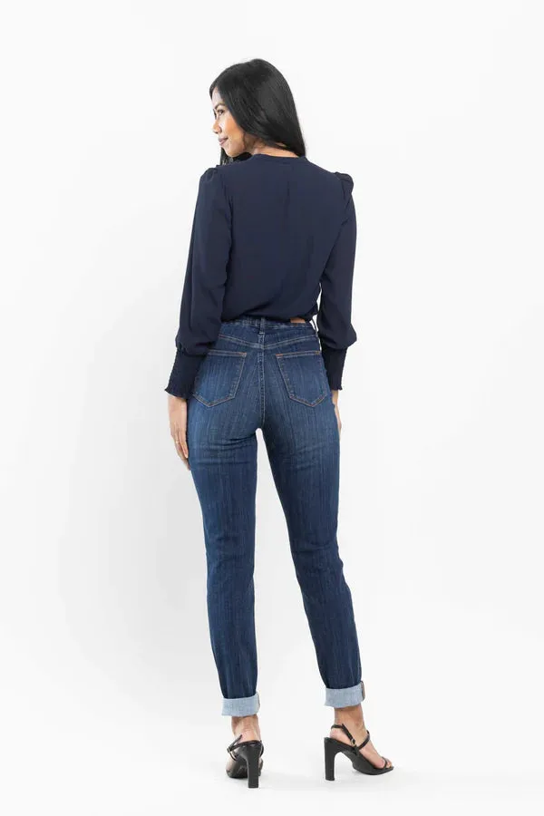 *Restocked* High Waist Pull On Double Cuff Slim