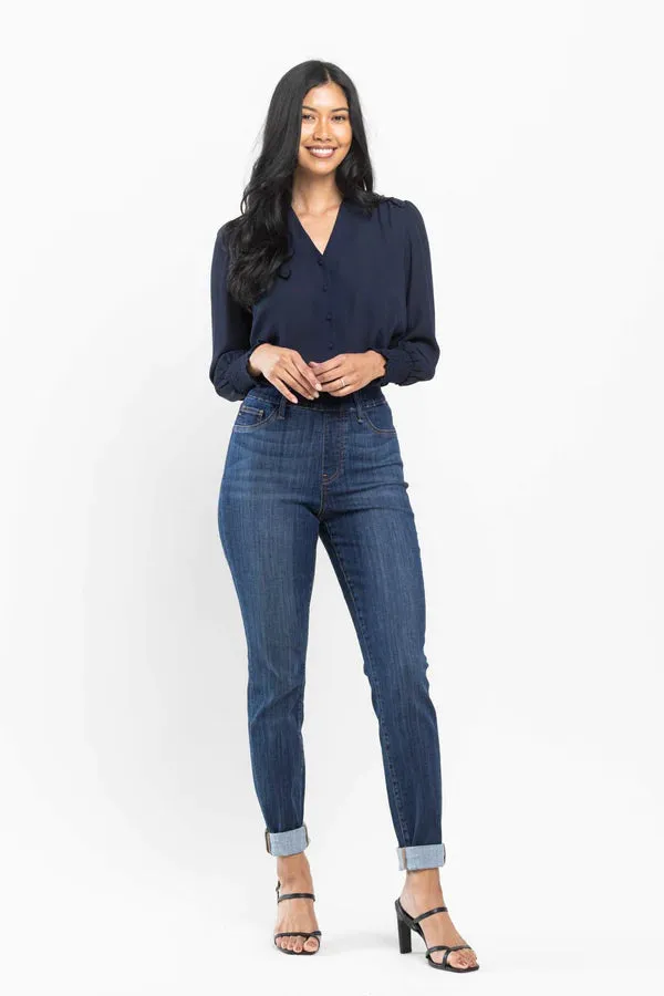 *Restocked* High Waist Pull On Double Cuff Slim