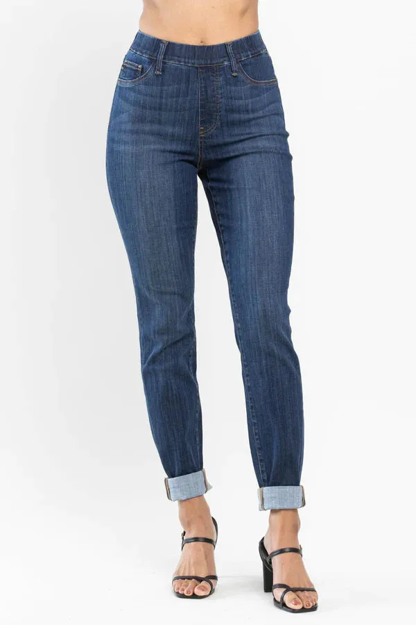 *Restocked* High Waist Pull On Double Cuff Slim