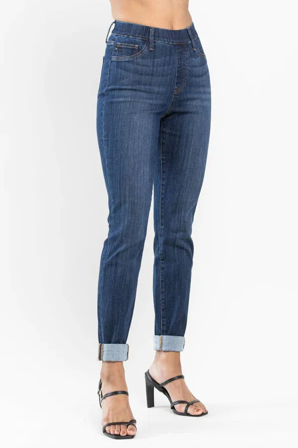 *Restocked* High Waist Pull On Double Cuff Slim