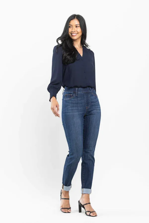 *Restocked* High Waist Pull On Double Cuff Slim