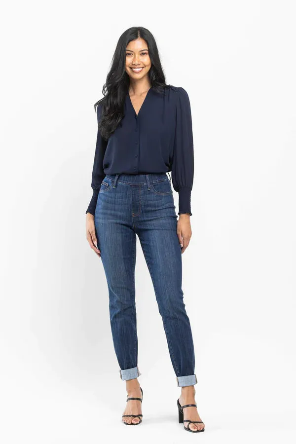 *Restocked* High Waist Pull On Double Cuff Slim