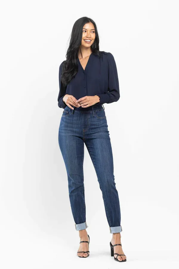 *Restocked* High Waist Pull On Double Cuff Slim