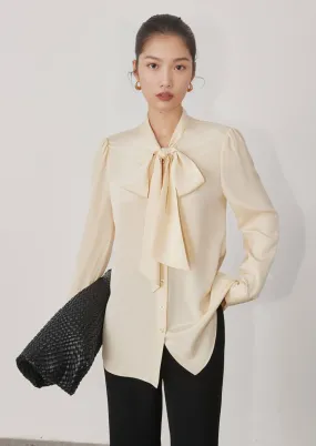 RIBBON SILK SHIRT