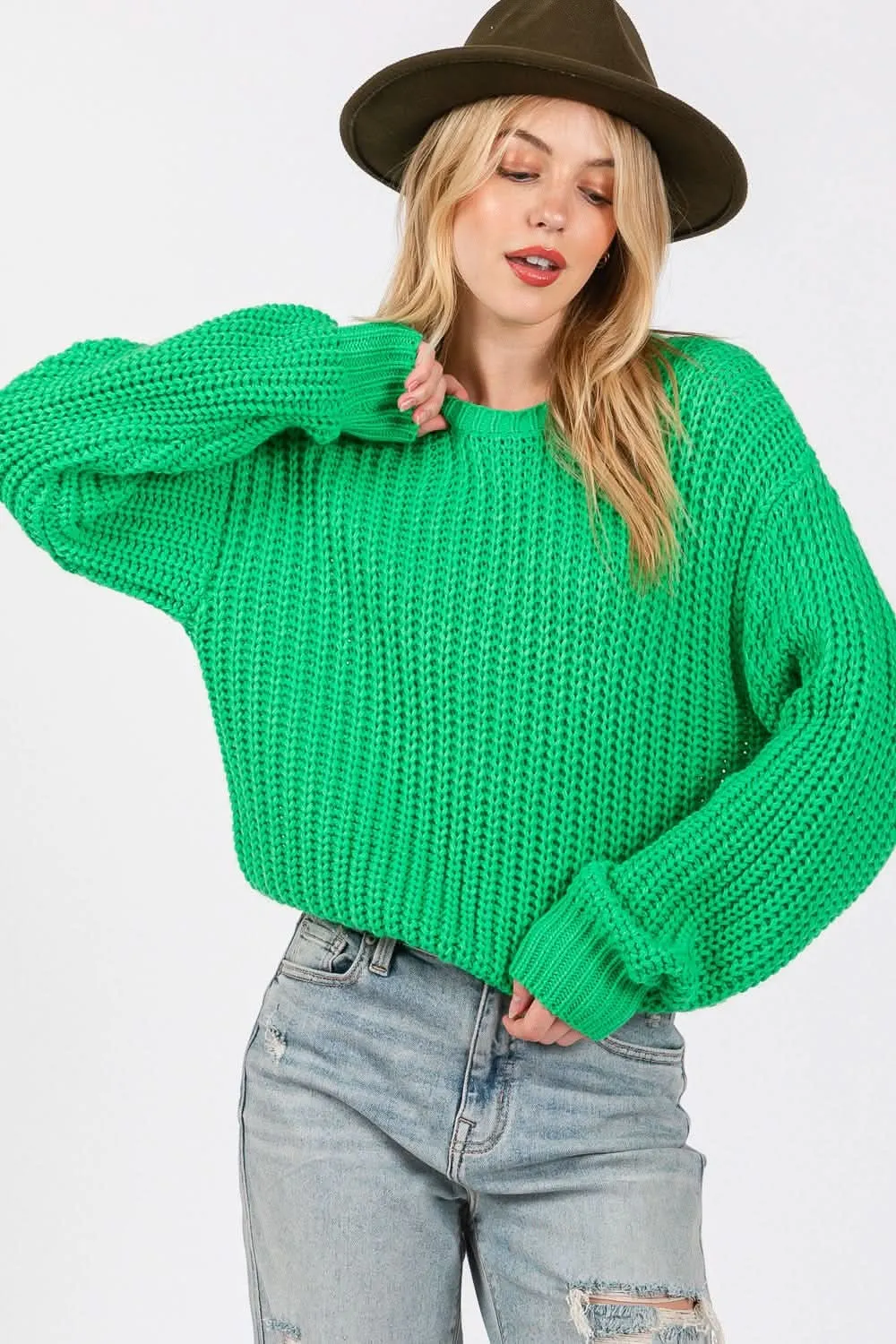 Sage   Fig cozy drop shoulder sweater