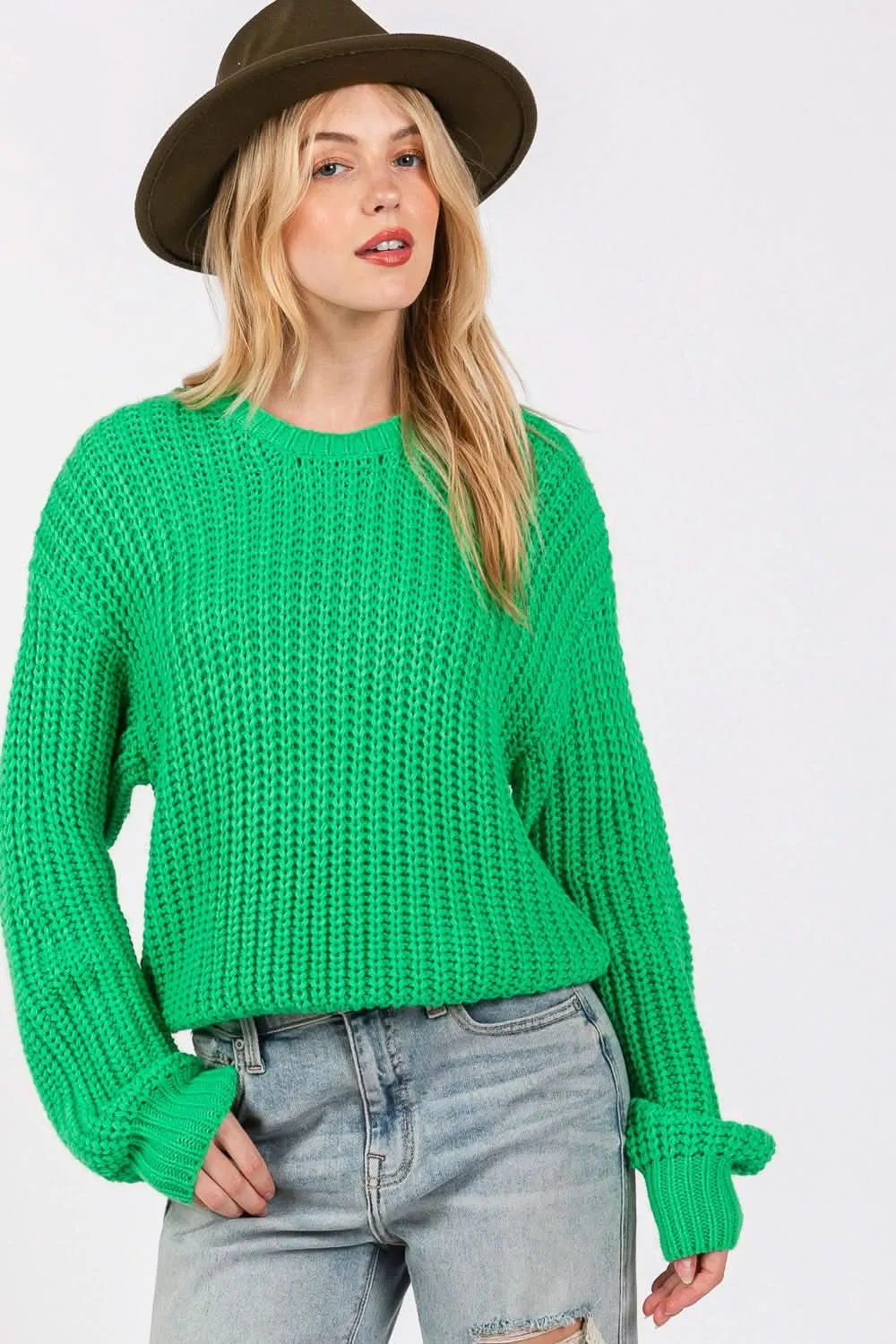 Sage   Fig cozy drop shoulder sweater