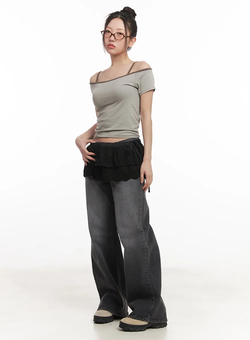 Slim-Fit Stylish Crop Tee & Cami Set CM528