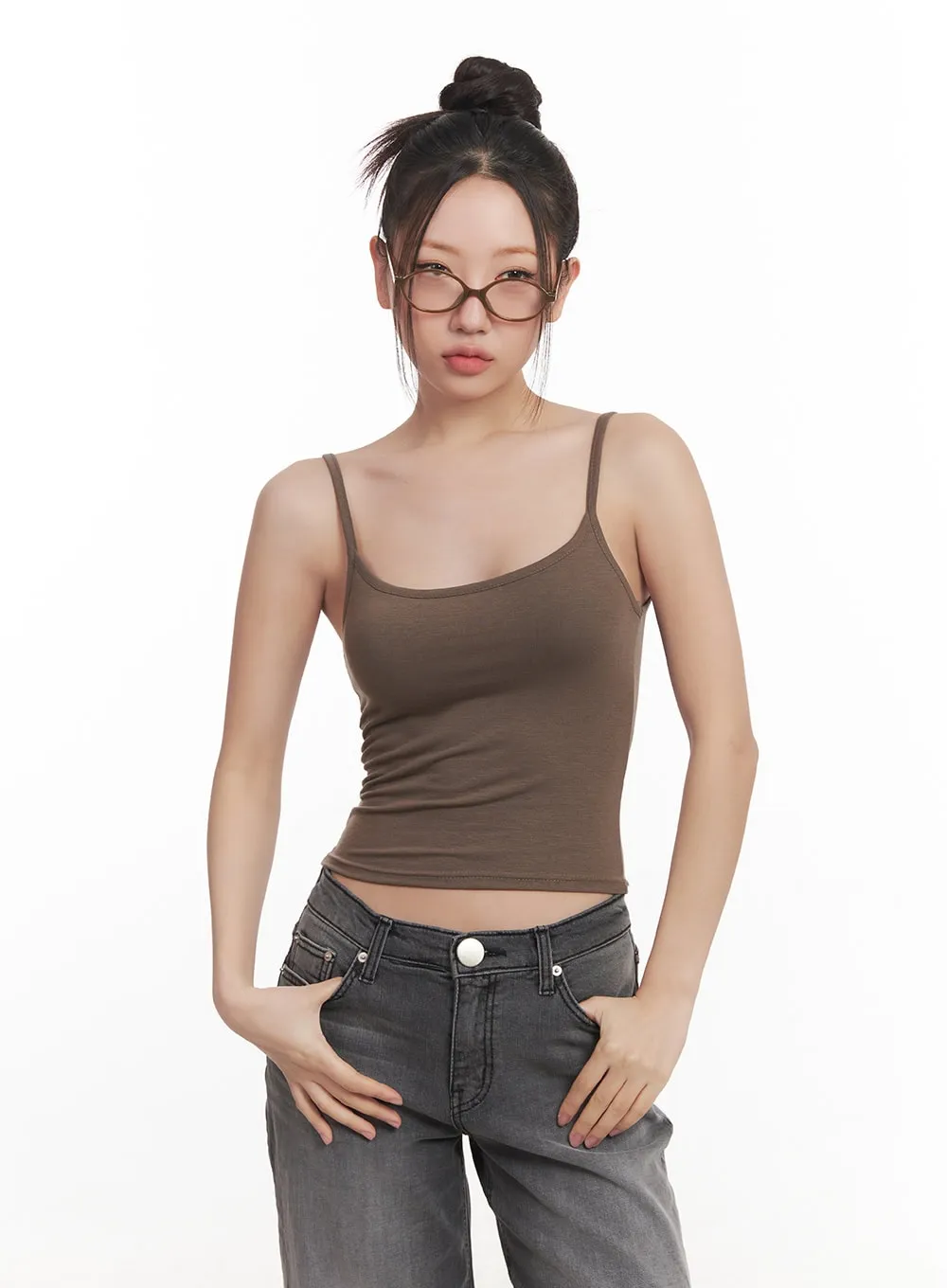 Slim-Fit Stylish Crop Tee & Cami Set CM528