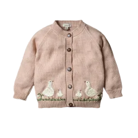 Spring Geese cardigan (Cotton) - Apricot