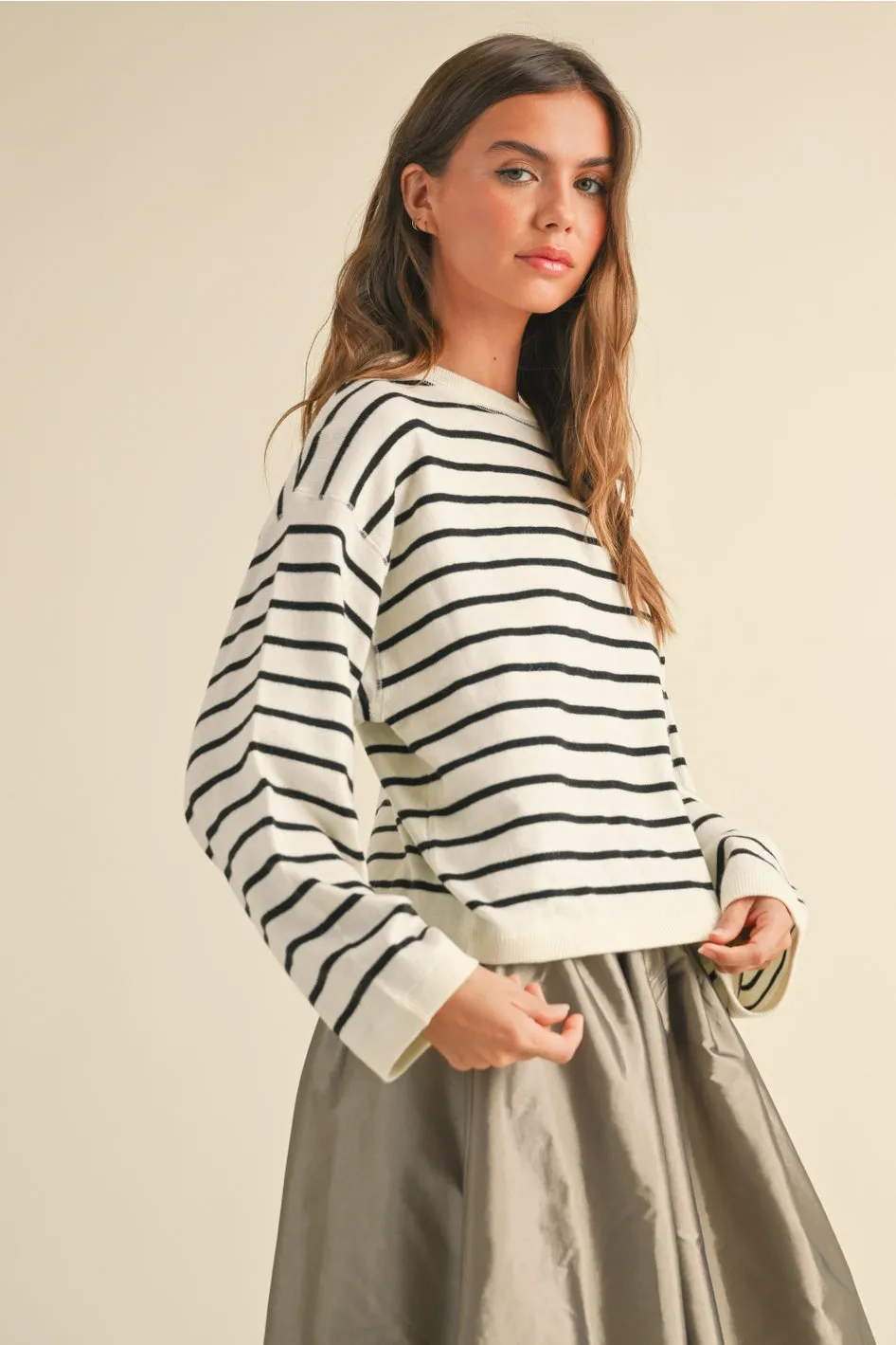 Striped Pattern Knitted Top