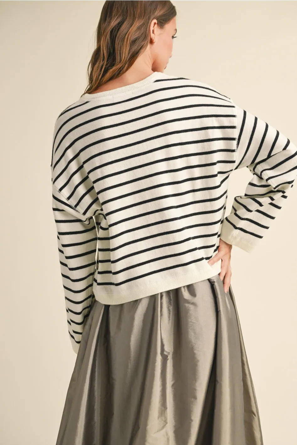 Striped Pattern Knitted Top