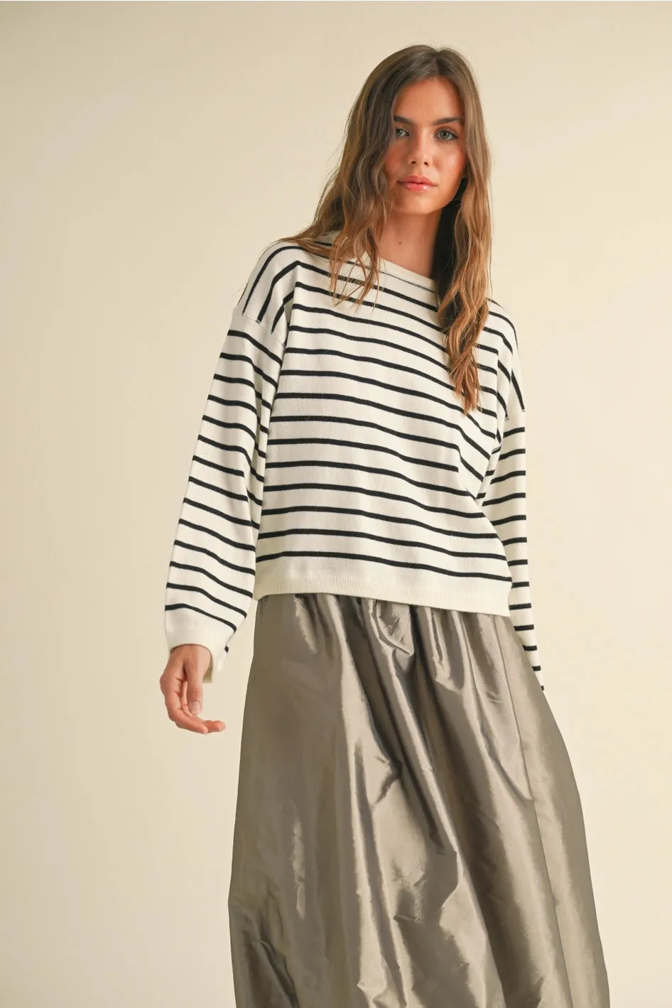 Striped Pattern Knitted Top