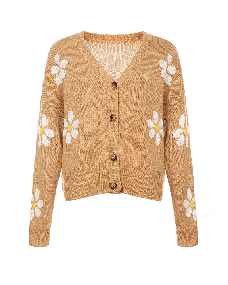 Sunflower Cozy Knitted Cardigan Sweater