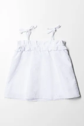 Tg Strappy Top Anglaise White