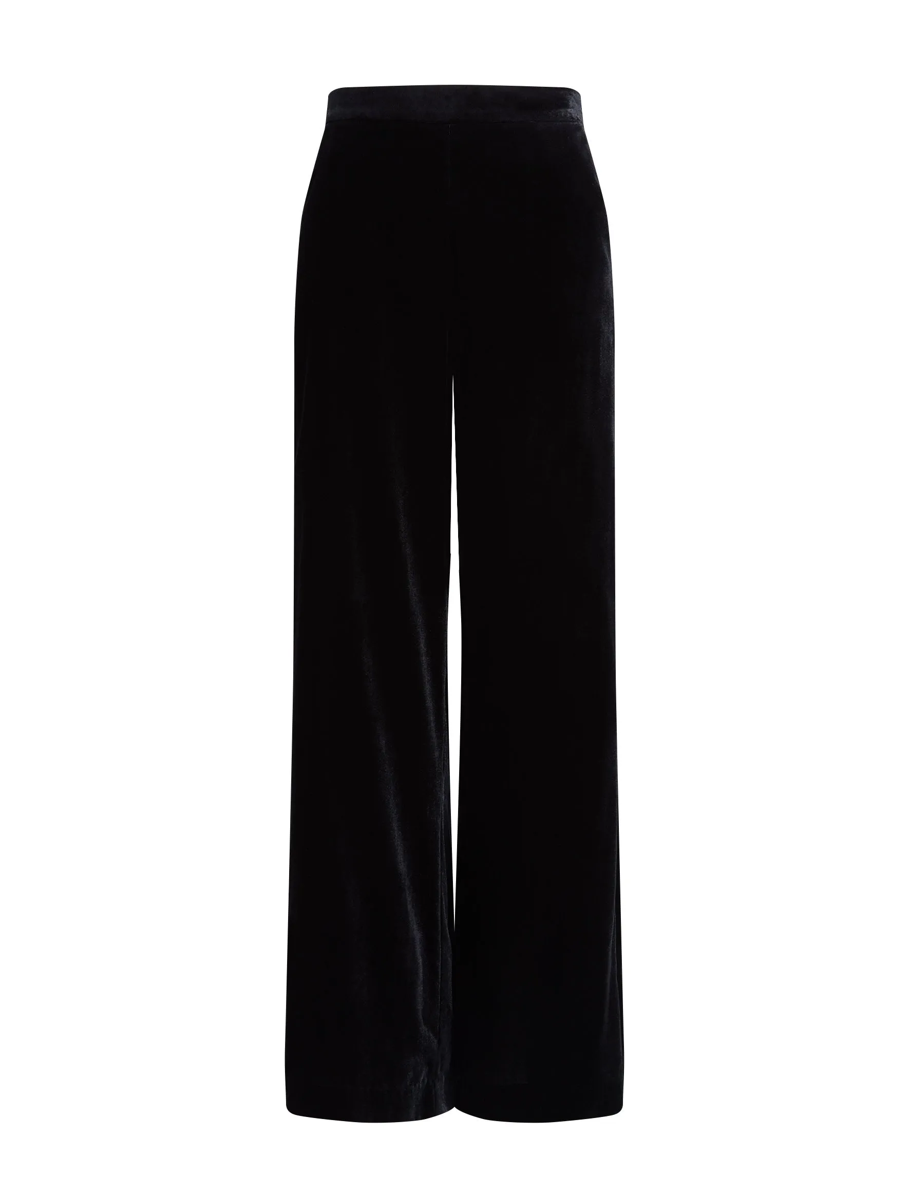 Toni Velvet Wide Leg Trouser - Black