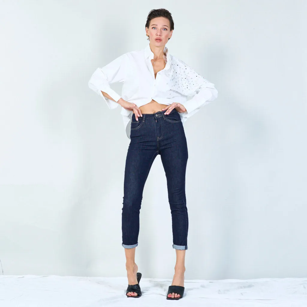Trendy cuffed jeans wholesale