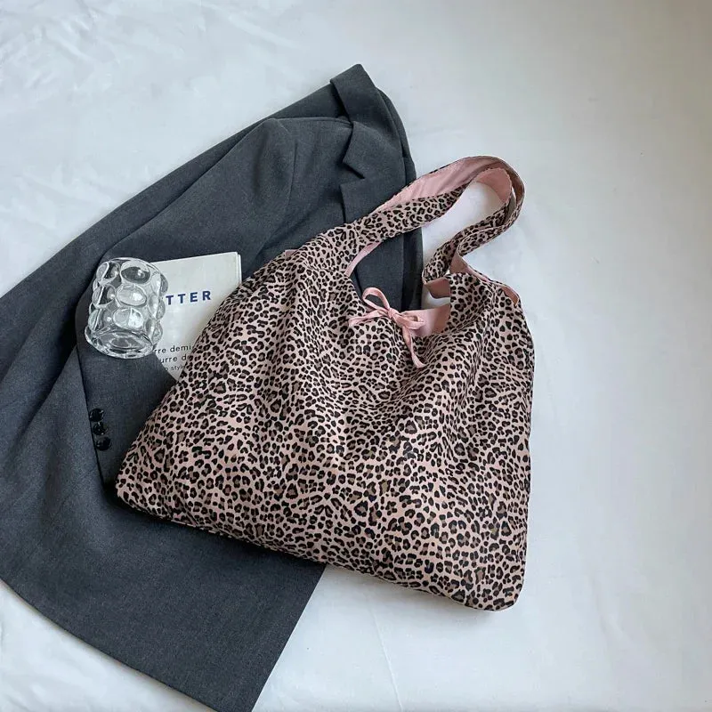 UAKISS  -  Big Leopard Cloth Underarm Tote Bags Lady Shopper Shopping Shoulder Bag for Women 2024 Winter Fashion Y2K Handbags