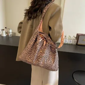 UAKISS  -  Big Leopard Cloth Underarm Tote Bags Lady Shopper Shopping Shoulder Bag for Women 2024 Winter Fashion Y2K Handbags