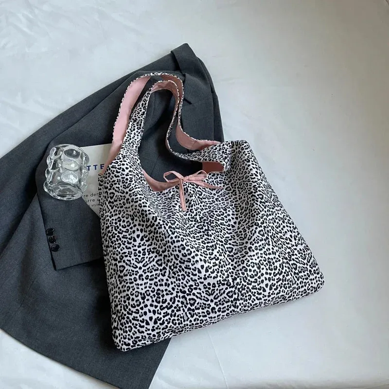 UAKISS  -  Big Leopard Cloth Underarm Tote Bags Lady Shopper Shopping Shoulder Bag for Women 2024 Winter Fashion Y2K Handbags