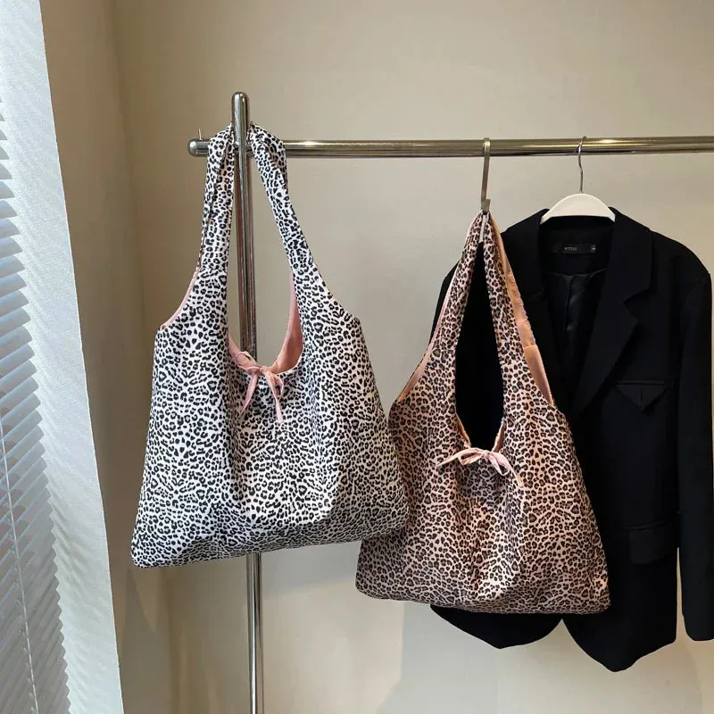 UAKISS  -  Big Leopard Cloth Underarm Tote Bags Lady Shopper Shopping Shoulder Bag for Women 2024 Winter Fashion Y2K Handbags