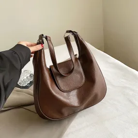 UAKISS  -  Design Retro PU Leahter Shoulder Bags for Women 2024 Winter Fashion Designer Female Hobo Bag Handbags and Purses