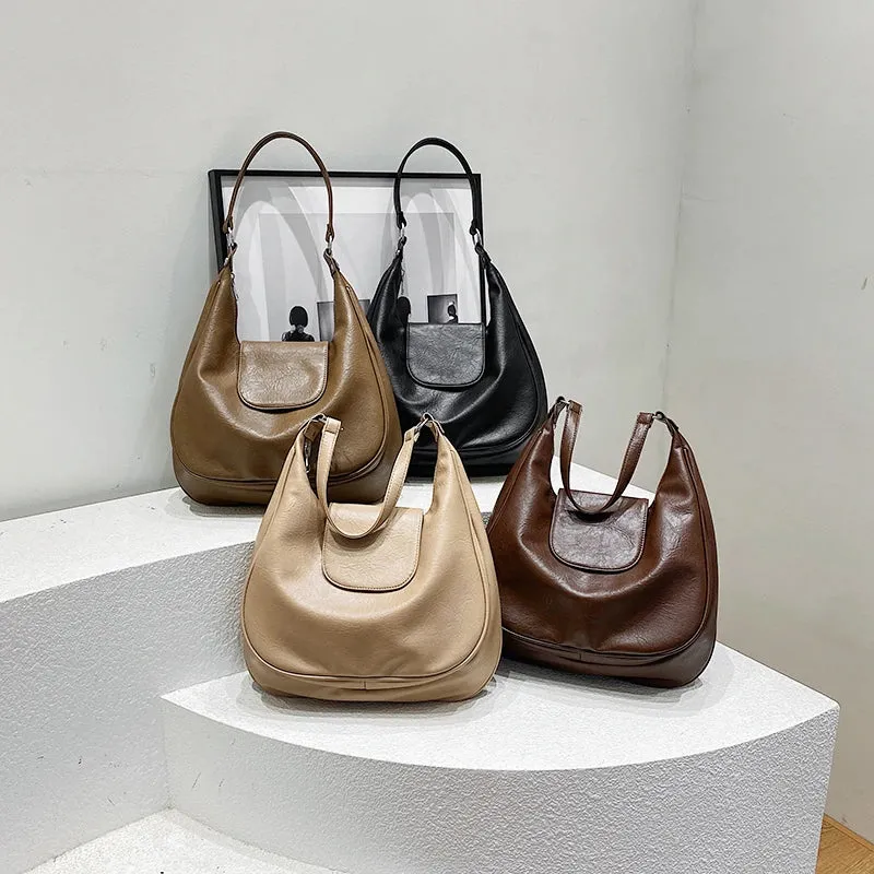 UAKISS  -  Design Retro PU Leahter Shoulder Bags for Women 2024 Winter Fashion Designer Female Hobo Bag Handbags and Purses