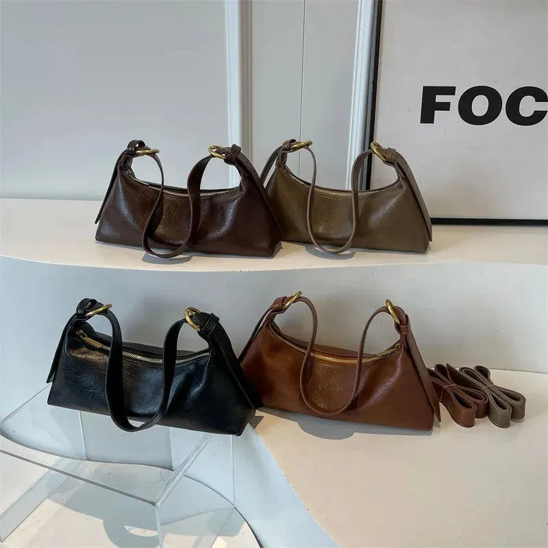 UAKISS  -   Design Small PU Leahter Underarm Bags for Women 2024 Winter Fashion Designer Female Shoulder Bag Handbags and Purses