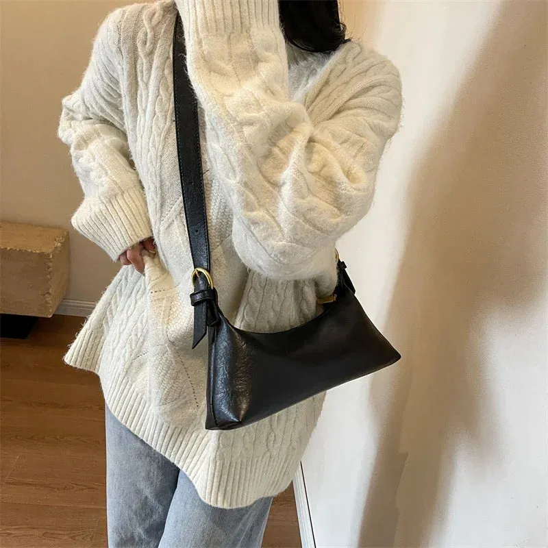 UAKISS  -   Design Small PU Leahter Underarm Bags for Women 2024 Winter Fashion Designer Female Shoulder Bag Handbags and Purses