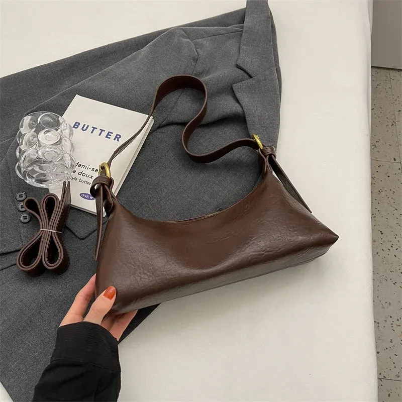 UAKISS  -   Design Small PU Leahter Underarm Bags for Women 2024 Winter Fashion Designer Female Shoulder Bag Handbags and Purses