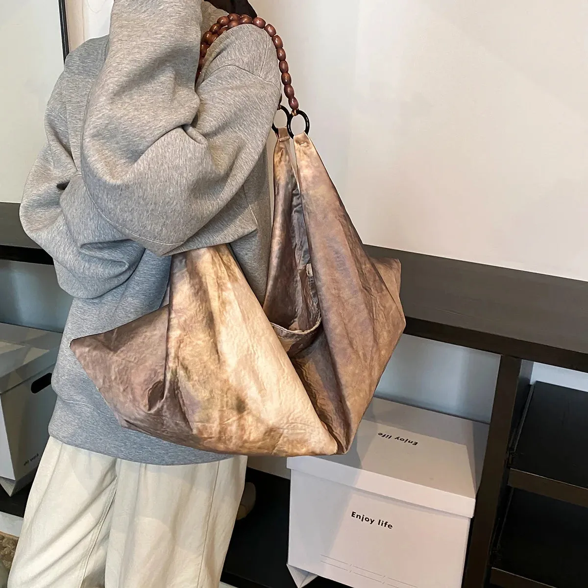 UAKISS  -   Large Hobo Bags Lady Shoulder Bag for Women 2024 Winter Fashion Trend New Y2K Handbags and Purses Females Underarm Bag