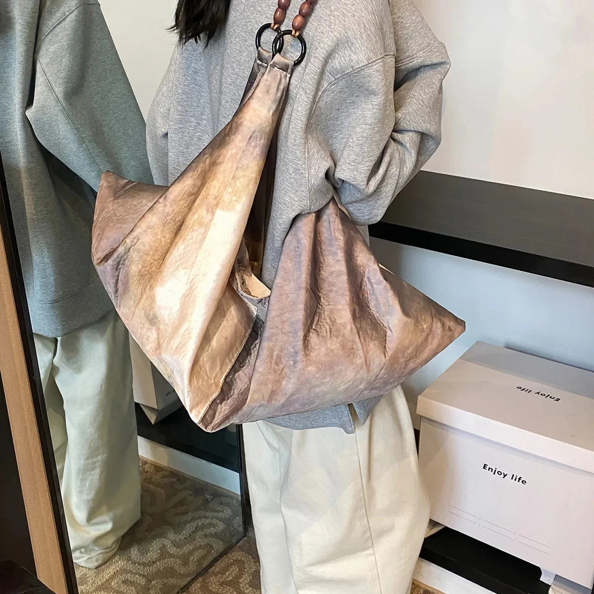UAKISS  -   Large Hobo Bags Lady Shoulder Bag for Women 2024 Winter Fashion Trend New Y2K Handbags and Purses Females Underarm Bag