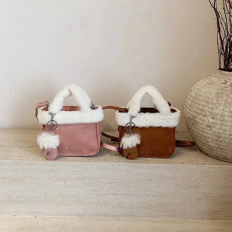UAKISS  -  Mini Faux Fur Crossbody Bags for Women 2024 Y2K Winter Fashion Soft Shoulder Bags New Females Luxury Handbags