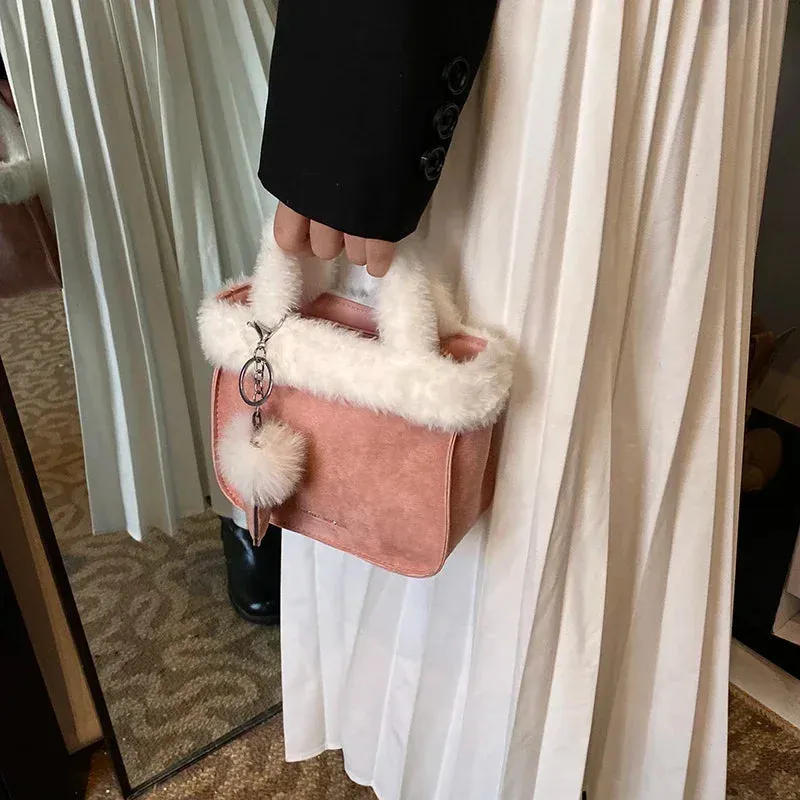 UAKISS  -  Mini Faux Fur Crossbody Bags for Women 2024 Y2K Winter Fashion Soft Shoulder Bags New Females Luxury Handbags