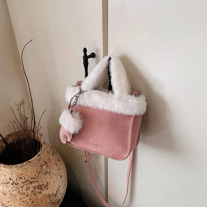 UAKISS  -  Mini Faux Fur Crossbody Bags for Women 2024 Y2K Winter Fashion Soft Shoulder Bags New Females Luxury Handbags