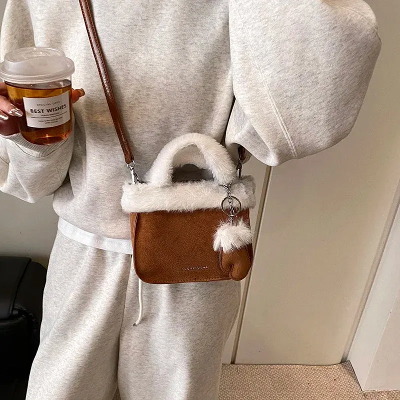 UAKISS  -  Mini Faux Fur Crossbody Bags for Women 2024 Y2K Winter Fashion Soft Shoulder Bags New Females Luxury Handbags