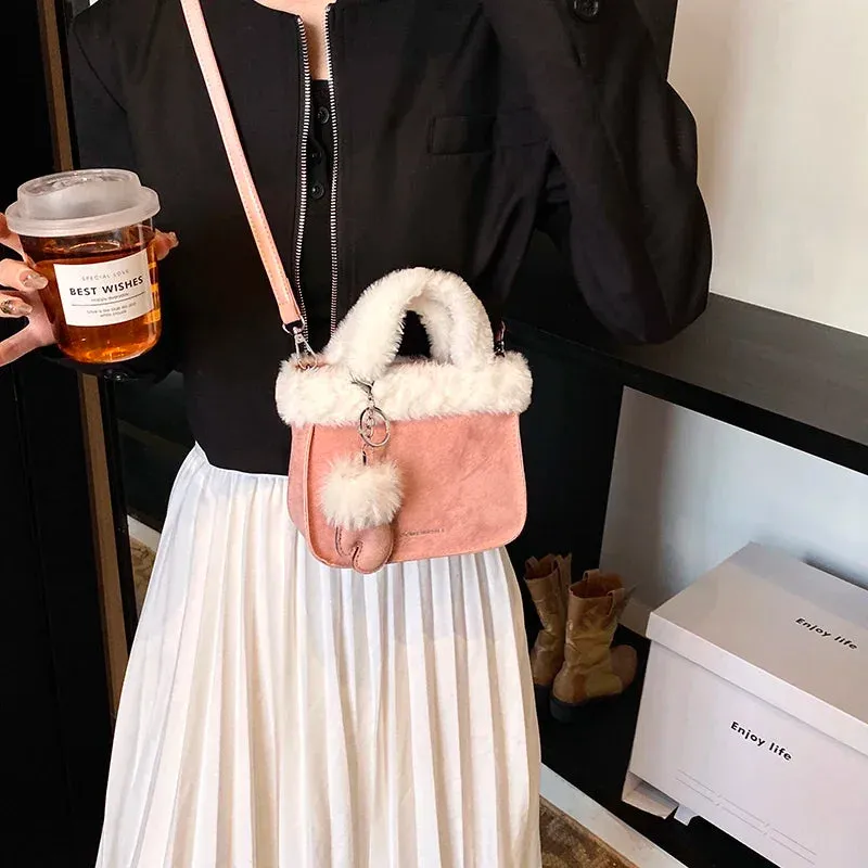 UAKISS  -  Mini Faux Fur Crossbody Bags for Women 2024 Y2K Winter Fashion Soft Shoulder Bags New Females Luxury Handbags