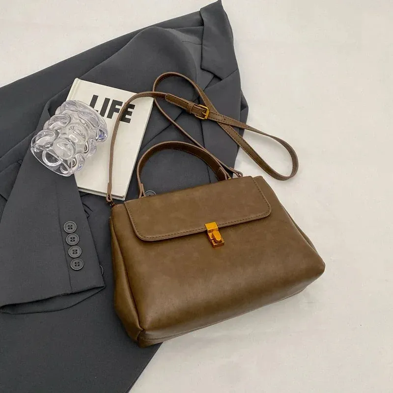 UAKISS  -  PU Leather Retro Small Crossbody Bag with Short Handle for Women  Winter Fashion Handbags and Purses Shoulder Bag