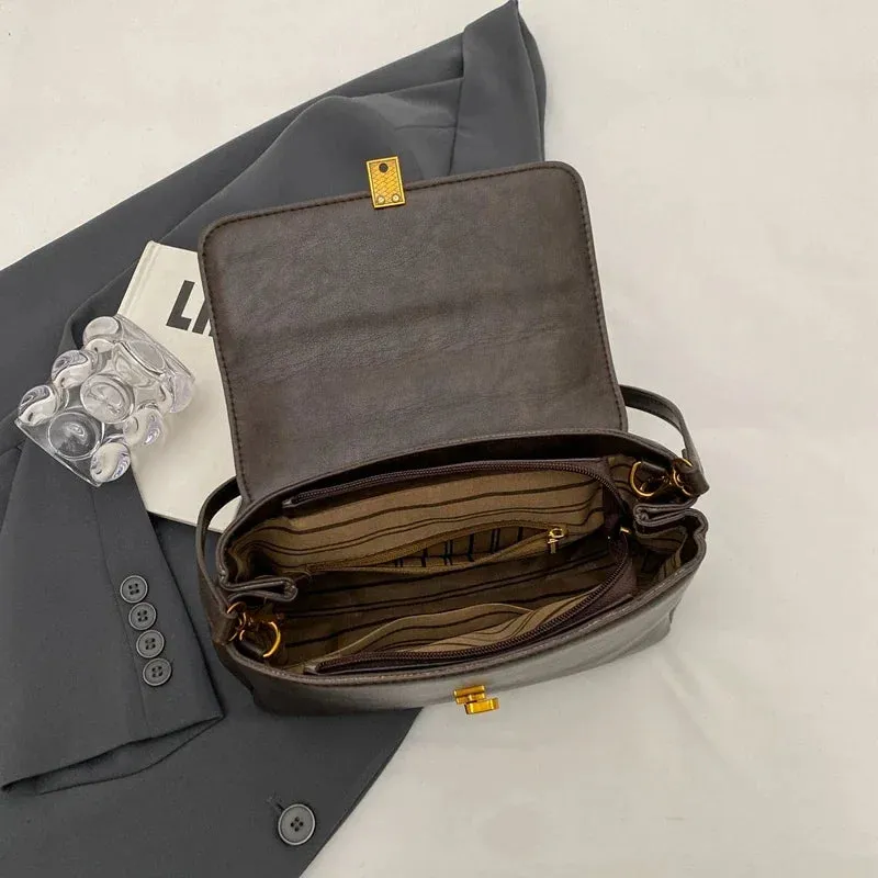 UAKISS  -  PU Leather Retro Small Crossbody Bag with Short Handle for Women  Winter Fashion Handbags and Purses Shoulder Bag