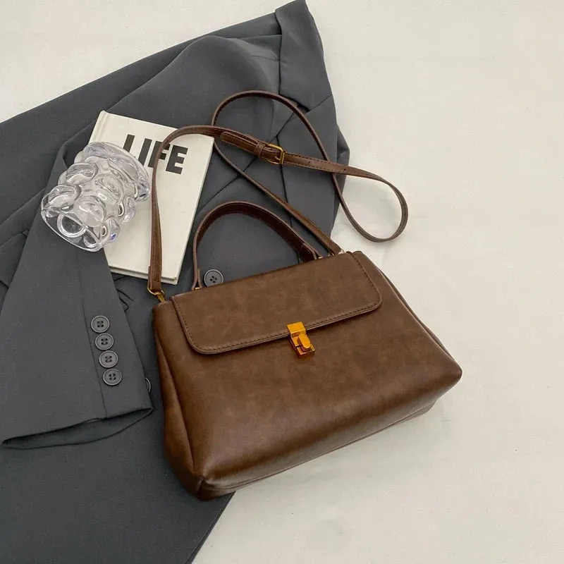 UAKISS  -  PU Leather Retro Small Crossbody Bag with Short Handle for Women  Winter Fashion Handbags and Purses Shoulder Bag