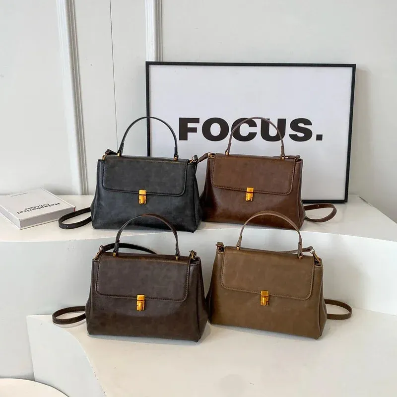 UAKISS  -  PU Leather Retro Small Crossbody Bag with Short Handle for Women  Winter Fashion Handbags and Purses Shoulder Bag