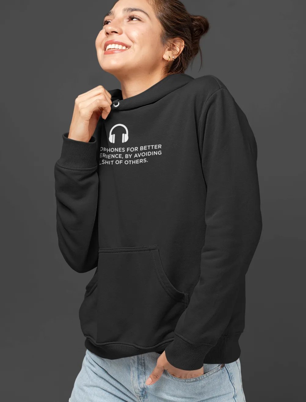 Use HeadPhones Unisex Hoodie Black